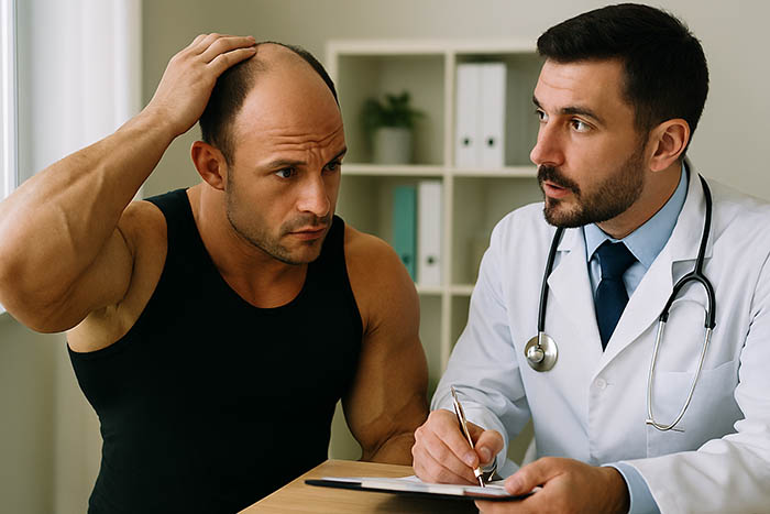 مراجعه به پزشک پس از ریزش مو با کراتین بدنسازی